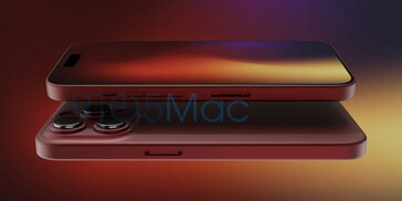 iPhone 15 Pro的暗红色选择。(图片来源：9to5Mac)