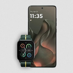 摩托罗拉 Edge 2025 和 Moto Watch Fit。(图片来源：摩托罗拉）