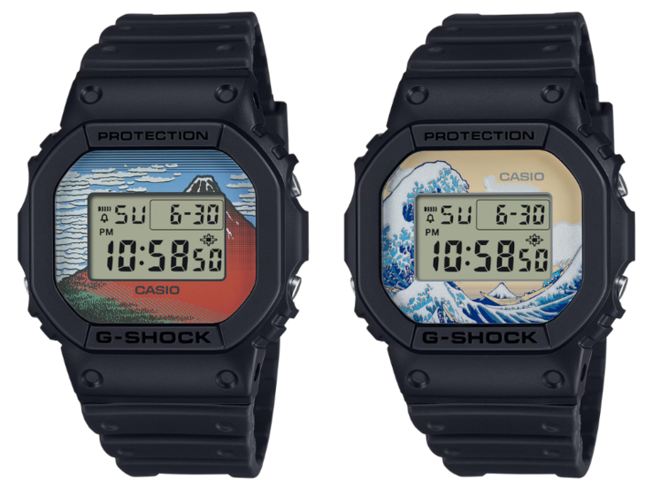 卡西欧 G-Shock DW-5600KHG25-1（左）和 DW-5600KHK25-1（右）手表。(图片来源：卡西欧）