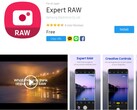 Galaxy Store市场上的三星专家RAW相机应用页面（来源：自己）。