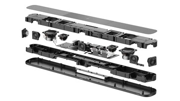 森海塞尔的 Ambeo 条形音箱使用 9 个精心调整角度的扬声器和大量 DSP 来提供身临其境的音效（图片来源：森海塞尔）