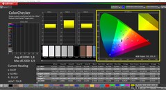 CalMAN ColorChecker（配置文件：原生，目标色彩空间：P3）