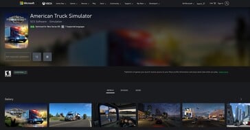 Xbox Store 上的《美国卡车模拟器》列表（图片来源：Xbox）