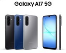 Galaxy A17 5G 有黑色、蓝色和灰色可供选择。（图片来源：三星）