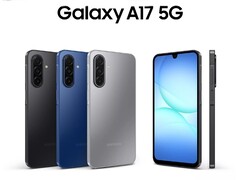 Galaxy A17 5G 有黑色、蓝色和灰色可供选择。(图片来源:三星)