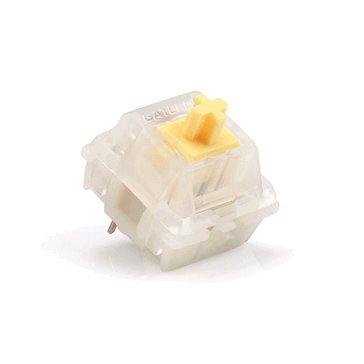 Gateron 胶帽乳黄色开关。(图片来源：KBDfans）