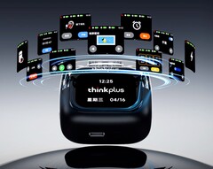 联想新款入耳式耳机的充电盒上配有触摸屏（图片来源：联想）