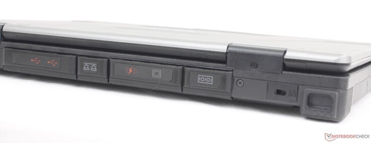 后部：2x USB-A 3.2 Gen.2、RJ-45、USB-A 3.2 Gen.1、VGA 端口、Kensington 锁