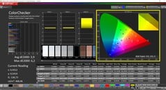 CalMAN ColorChecker（配置文件：P3，目标色彩空间：P3）