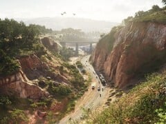 来自《GTA 6》的图片,显示风景和一座桥梁。(图片来源:Rockstar Games)