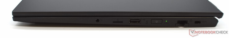3.5毫米耳机接口，microSD读卡器，USB Type-A，LAN接口，Kensington锁插槽