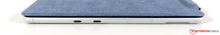 左边：2个USB-C 3.2 Gen.2（10Gbit/s，充电，DisplayPort ALT模式）。