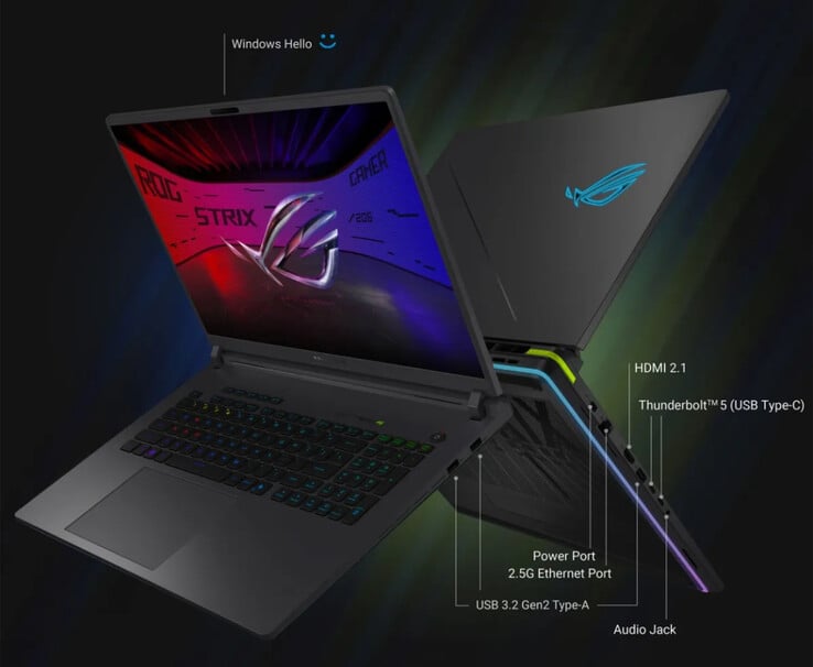 华硕还为 ROG Strix G16 2026 配备了一块 90 Wh 的电池,支持 280 W 快充。