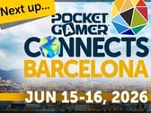 2026年巴塞罗那Pocket Gamer Connects大会的官方宣传图。
