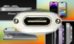 Apple iPhone 15 Pro的实拍似乎已经证实了一个USB-C接口已经被包括在内。(图片来源：9To5Mac &amp;amp; @URedditor - 已编辑)
