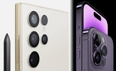 Galaxy S23 Ultra的传闻中类似Note的设计可能不会像iPhone 14 Pro那样吸引很多人。(图片来源:Technizo Concept/Apple - 已编辑)