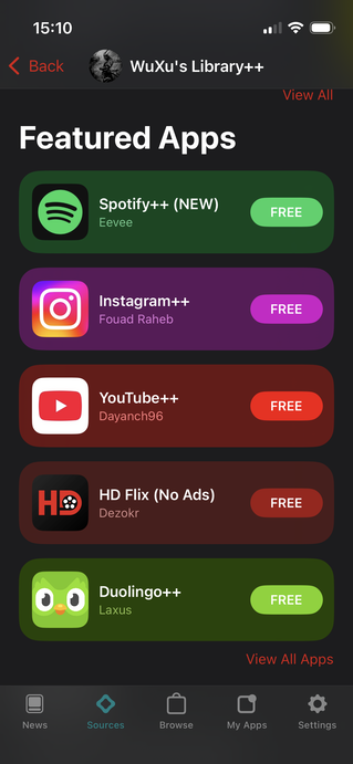 Altstore Classic 第三方资源提供的应用程序旨在规避 Spotify、Deezer、YouTube 和 Duolingo 等服务的付费功能以及盗版电视网站（图片来源：Notebookcheck）。