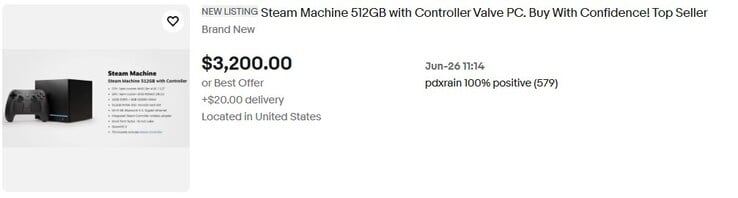 eBay上架了一台Steam Machine。 