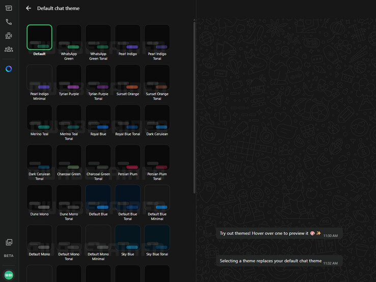 WhatsApp 正在测试网络应用程序的主题