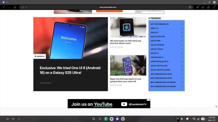 三星 DeX in One UI 8（图片来源：SamMobile）