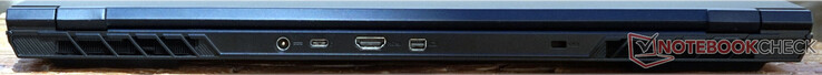 背面。电源、Thunderbolt 4、HDMI 2.1、DP 1.4、Kensington锁