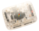SuperStation One Transparent Collection FPGA 游戏主机,配备半透明 Frost 外壳。