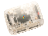 SuperStation One Transparent Collection FPGA 游戏主机，配备半透明 Frost 外壳。
