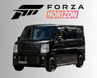 2020 铃木 Every PZ Turbo Special Kei 赛车在 Forza Horizon 徽标下（图片来源：AR12Gaming YouTube，Xbox Wire 经编辑）