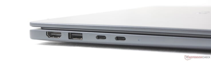 左侧:HDMI 2.1、USB-A 3.2 Gen. 1(5 Gbps)、2个USB-A 4.0接口(支持DisplayPort 2.1 + 电源传输)