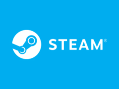 蓝色背景中的 Steam 徽标(图片来源:Valve)