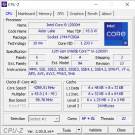 CPU-Z主标签