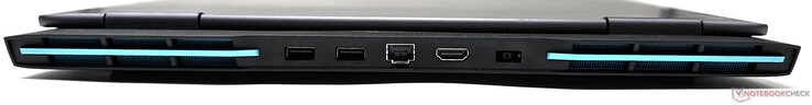 后部：2x USB 3.2 Gen2 Type-A、RJ-45 以太网、HDMI 2.1 输出、DC-输入