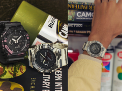 图为卡西欧 G-Shock GA-2100CM-8A 和 GA-2100CM-5A(左),以及 GA-2100CM-5A(右)。