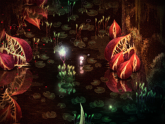 Dap 拥有阴森恐怖的像素艺术环境，只需几笔就能在美丽与恐惧之间切换。(图片来源：Steam）