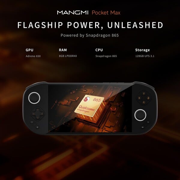 Mangmi Pocket Max 将搭载骁龙 865 处理器。(图片来源：Mangmi）