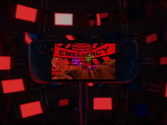 更新后的“Indie Fears”合集收录了去年礼包中的大部分游戏。图为:运行《Mouthwashing》的 Steam Deck(经编辑)。