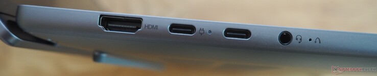 左侧：HDMI、2 个 USB-C 3.1 Gen2（DP 1.4 + PD）、音频