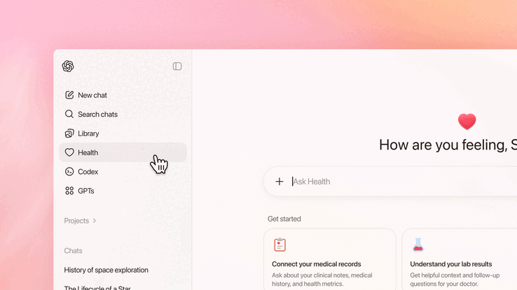 OpenAI 表示，ChatGPT Health 中的对话不会被用于训练其基础模型。(图片来源：OpenAI）