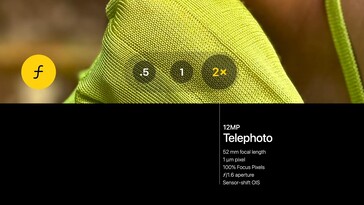 iPhone 15 相机使用数字裁剪技术拍摄 12 百万像素变焦照片。(图片来源：Apple)