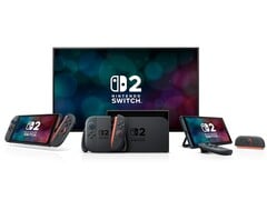 任天堂 Switch 2 掌机和底座,带 Joy Con 2 控制器。(图片来源:亚马逊)
