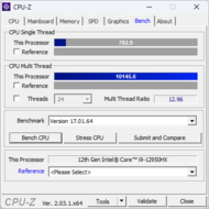 CPU-Z。基准测试