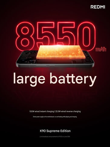 Redmi K90 Ultra 的大容量电池（机器翻译）