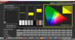 CalMAN ColorChecker（配置文件：sRGB，目标色彩空间：sRGB）