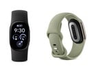 黑曜石色和橄榄绿色的 Fitbit Edge。