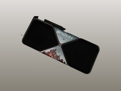 图片显示 RTX 5090 与定制的《战地 6》包装（图片来源：Nvidia）