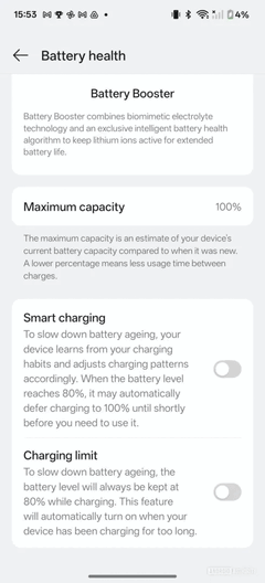 显示 OnePlus 所谓的充电限制升级的一些截图。(来源：OnePlus 系统应用程序 Telegram 频道，通过Android Authority)