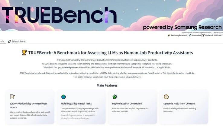 三星 TRUEBench 人工智能工具（图片来源：三星新闻室）