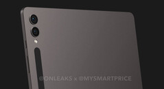 Galaxy Tab S9 Ultra将是其前辈的形象。(图片来源：@OnLeaks & MySmartPrice)