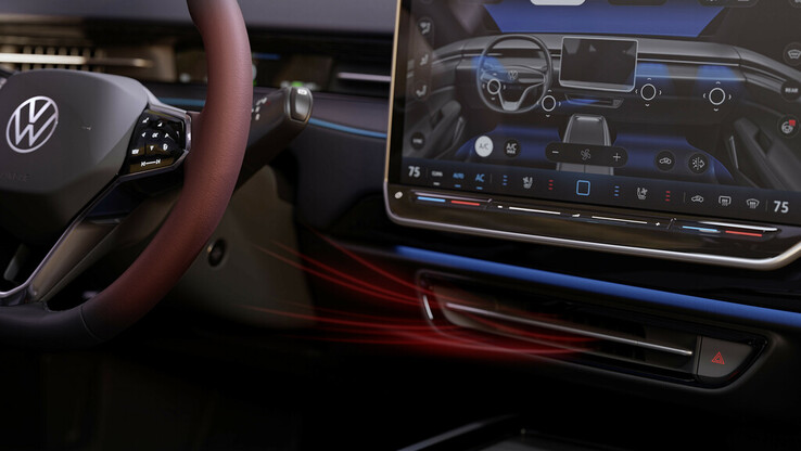 大众汽车为新的ID.7电动汽车设计的智能空调系统。(图片来源：大众汽车)