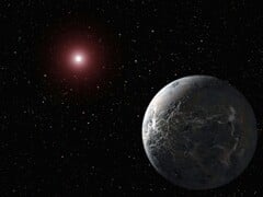 一幅描绘行星和红矮星的艺术插图。